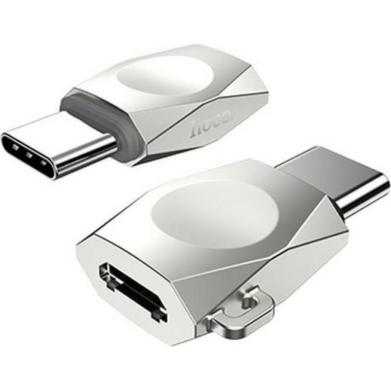 Αντάπτορας HOCO UA8 MicroUSB Female to Type-C Male Pearl Nickel