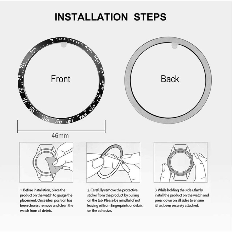 Προστατευτικό Bezel Styling Tachymeter Huawei Watch GT 2 (46mm) Black