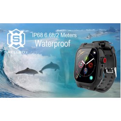 Ανταλλακτικό Λουράκι & Αδιάβροχη θήκη Shellbox by Redpepper Apple Watch 4/5/6/SE (44mm) Black