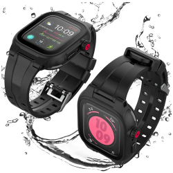 Ανταλλακτικό Λουράκι & Αδιάβροχη θήκη Shellbox by Redpepper Apple Watch 4/5/6/SE (44mm) Black