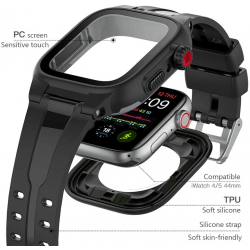 Ανταλλακτικό Λουράκι & Αδιάβροχη θήκη Shellbox by Redpepper Apple Watch 4/5/6/SE (44mm) Black