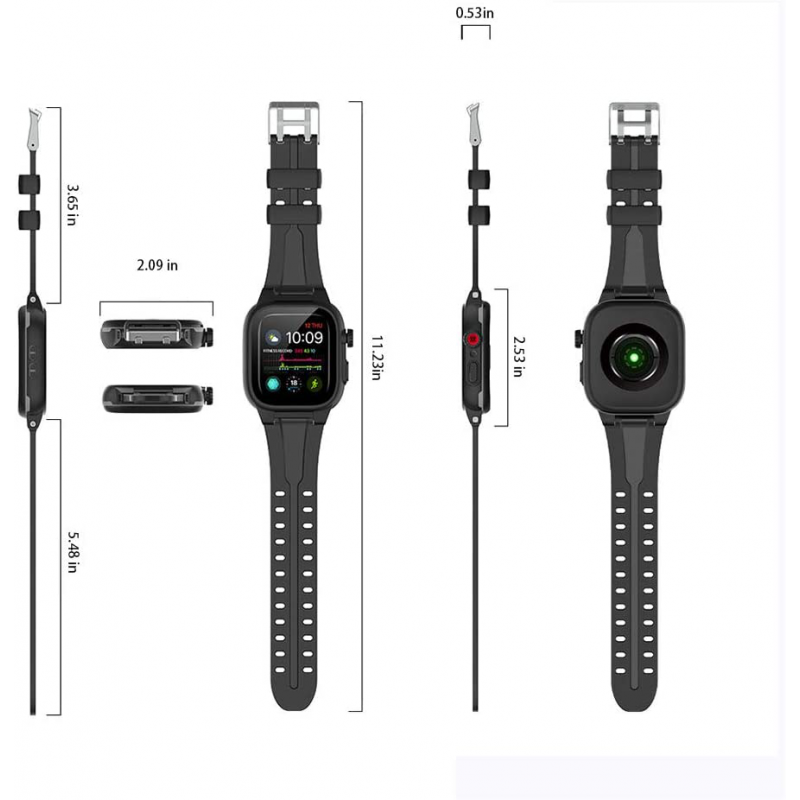 Ανταλλακτικό Λουράκι & Αδιάβροχη θήκη Shellbox by Redpepper Apple Watch 4/5/6/SE (44mm) Black