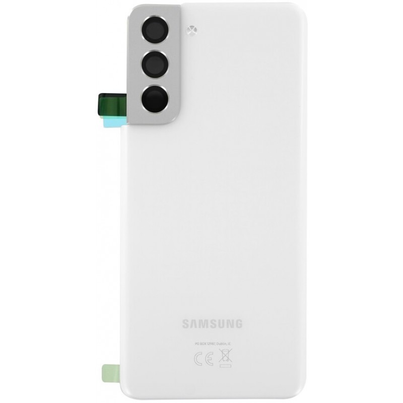 Καπάκι Μπαταρίας Samsung Galaxy S21 5G SM-G991 Phantom White (Original) GH82-24519C with Camera Glass