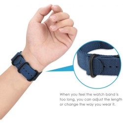 Ανταλλακτικό λουράκι QuickFit Three Buckle Blue για Samsung Galaxy Watch5 (40mm & 42mm)/Watch4 (40mm & 44mm)/ Watch4 Classic (42mm & 46mm)/ Watch3(41mm)/Active 2(40/44mm)/Amazfit GTS 3 (43mm)/GTR(42mm) (20mm)