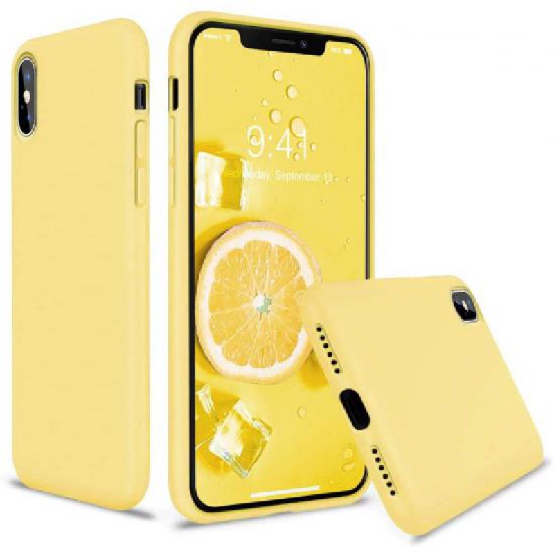 Θήκη My Colors Liquid Silicone Apple iPhone Xs Max Yellow Θήκη My Colors Liquid Silicone Apple iPhone Xs Max Yellow