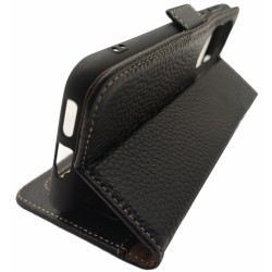 Θήκη Wallet Huawei P50 Pro Textured Leather with Card Holder Black