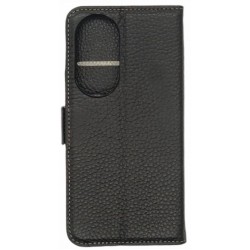 Θήκη Wallet Huawei P50 Pro Textured Leather with Card Holder Black