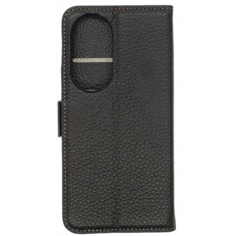 Θήκη Wallet Huawei P50 Pro Textured Leather with Card Holder Black