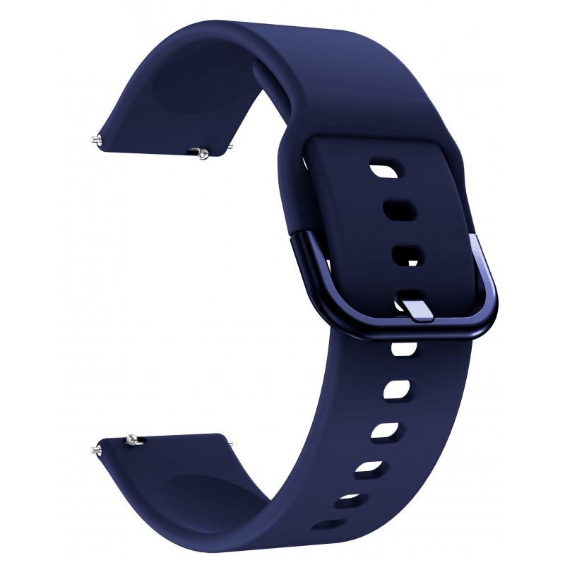 Ανταλλακτικό λουράκι QuickFit With Colorful Buckle Smoothband Navy Blue για Samsung Galaxy Watch5 (40mm & 42mm)/Watch4 (40mm & 44mm)/ Watch4 Classic (42mm & 46mm)/ Watch3(41mm)/Active 2(40/44mm)/Amazfit GTS 3 (43mm)/GTR(42mm) (20mm)