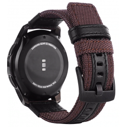 Ανταλλακτικό λουράκι QuickFit Nylon & Leather Cofee Gold για Samsung Galaxy Watch3(45mm)/Watch(46mm)/Huawei Watch 3 (46mm)/ Watch 3 Pro (48mm)/GT 2/Pro/Honor GS Pro/Amazfit GTR 3 (46mm)/GTR 3 Pro/GTR(47mm)/ Stratos 3(48mm) (22mm)