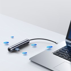 Αντάπτορας Joyroom Adapter 7in1 Type-C to 3X USB-A/USB-C/HDMI/TF/SD Dark Grey (S-H112) Αντάπτορας Joyroom Adapter 7in1 Type-C to 3X USB-A/USB-C/HDMI/TF/SD Dark Grey (S-H112)