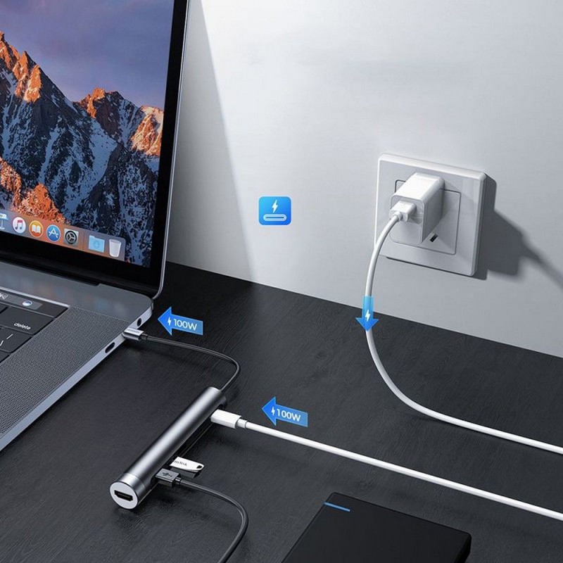 Αντάπτορας Joyroom Adapter 7in1 Type-C to 3X USB-A/USB-C/HDMI/TF/SD Dark Grey (S-H112) Αντάπτορας Joyroom Adapter 7in1 Type-C to 3X USB-A/USB-C/HDMI/TF/SD Dark Grey (S-H112)