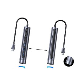 Αντάπτορας Joyroom Adapter 7in1 Type-C to 3X USB-A/USB-C/HDMI/TF/SD Dark Grey (S-H112) Αντάπτορας Joyroom Adapter 7in1 Type-C to 3X USB-A/USB-C/HDMI/TF/SD Dark Grey (S-H112)
