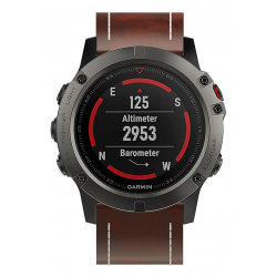 Ανταλλακτικό λουράκι Quickfit Genuine Leather Garmin Fenix 3/5x/3HR/5X Plus/6x/6x Pro/7x White Seam Red Brown (26mm)