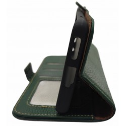 Θήκη Wallet Huawei P50 Pro Textured Leather with Card Holder Green