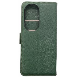 Θήκη Wallet Huawei P50 Pro Textured Leather with Card Holder Green