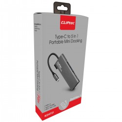 Αντάπτορας Cliptec Dockview 5in1 Hub Type-C to HDMI 1.4/3XUSB 3.1gen/Type-C Grey (RZH721) Αντάπτορας Cliptec Dockview 5in1 Hub Type-C to HDMI 1.4/3XUSB 3.1gen/Type-C Grey (RZH721)