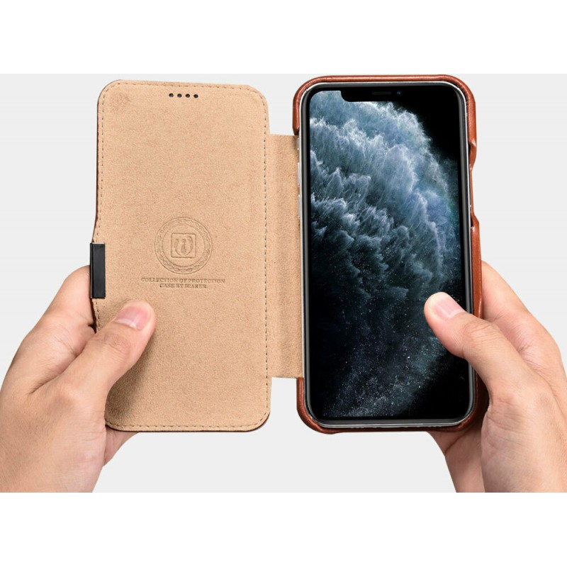 Θήκη iCarer Leather Wallet Apple iPhone 12 Pro Max (6.7″) Side-Open Black