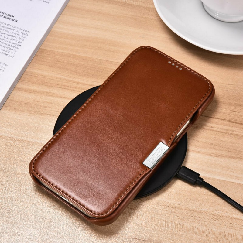 Θήκη iCarer Leather Wallet Apple iPhone 12 Pro Max (6.7″) Side-Open Black