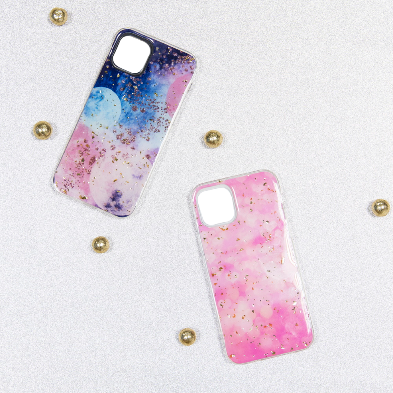 Θήκη TPU Gold Glam Samsung Galaxy A22 SM-A225 Glitter Pink