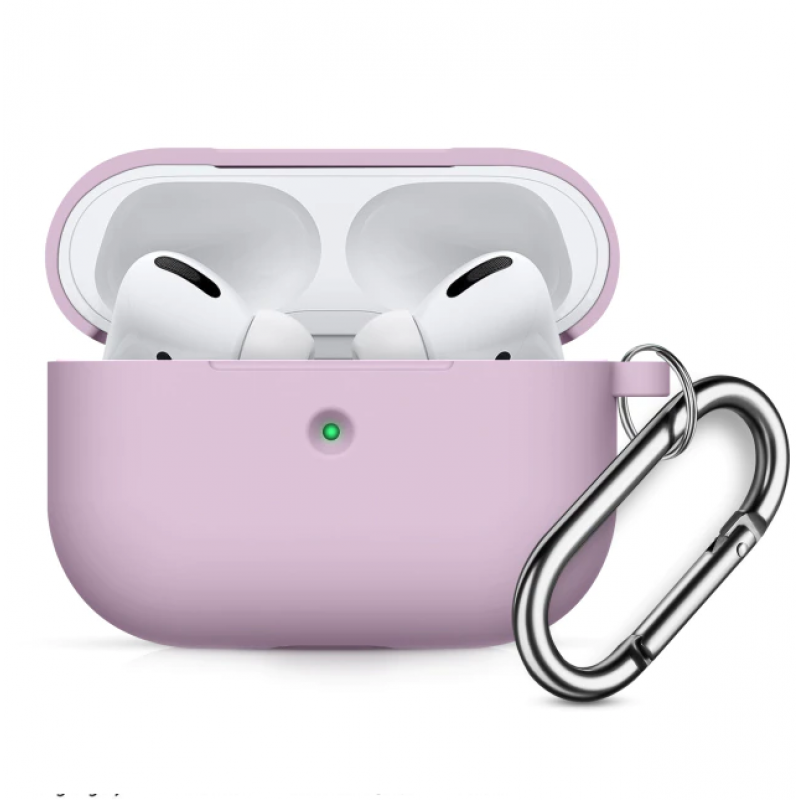 Θήκη Apple Airpods Pro 1 / 2 Silicone Protective Cover with Carabiner Lilac