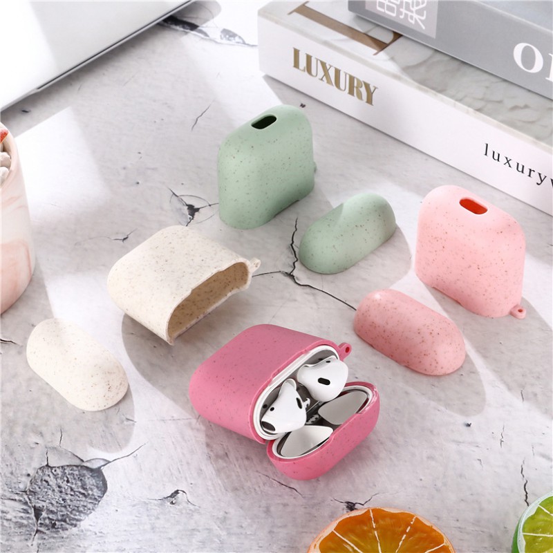 Θήκη TPU Protective Cover Apple Airpods/Airpods 2 Wheat Straw Type Hot Pink Θήκη TPU Protective Cover Apple Airpods/Airpods 2 Wheat Straw Type Hot Pink