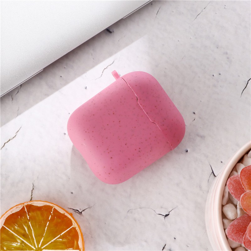 Θήκη TPU Protective Cover Apple Airpods/Airpods 2 Wheat Straw Type Hot Pink Θήκη TPU Protective Cover Apple Airpods/Airpods 2 Wheat Straw Type Hot Pink