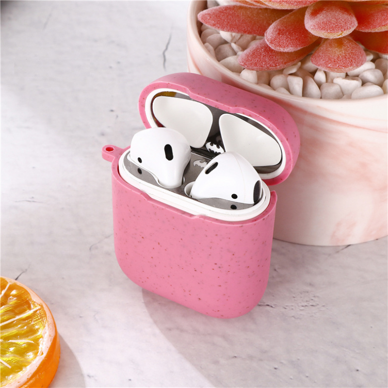 Θήκη TPU Protective Cover Apple Airpods/Airpods 2 Wheat Straw Type Hot Pink Θήκη TPU Protective Cover Apple Airpods/Airpods 2 Wheat Straw Type Hot Pink