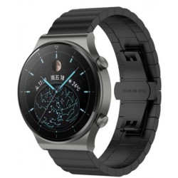 Ανταλλακτικό λουράκι QuickFit Stainless Steel Porsche Design Black για Samsung Galaxy Watch3(45mm)/Watch(46mm)/Huawei Watch 3 (46mm)/ Watch 3 Pro (48mm)/GT 2/Pro/Honor GS Pro/Amazfit GTR 3 (46mm)/GTR 3 Pro/GTR(47mm)/ Stratos 3(48mm) (22mm)