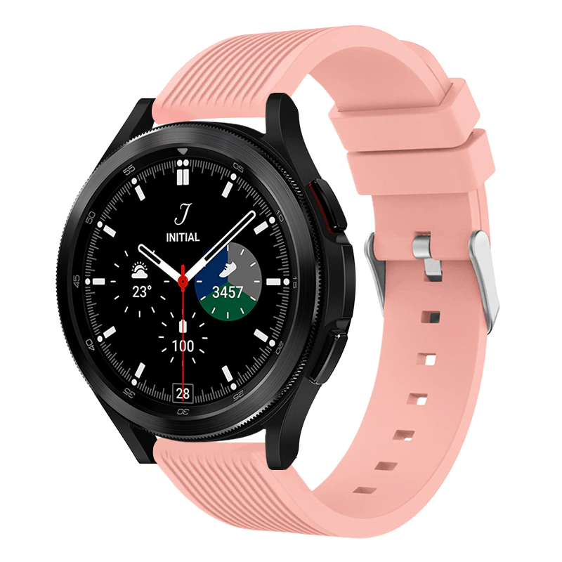 Ανταλλακτικό λουράκι QuickFit Silicone Strap Stripes Pink για Samsung Galaxy Watch3(45mm)/Watch(46mm)/Huawei Watch 3 (46mm)/ Watch 3 Pro (48mm)/GT 2/Pro/Honor GS Pro/Amazfit GTR 3 (46mm)/GTR 3 Pro/GTR(47mm)/ Stratos 3(48mm) (22mm)