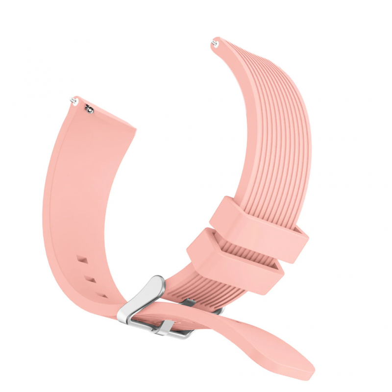 Ανταλλακτικό λουράκι QuickFit Silicone Strap Stripes Pink για Samsung Galaxy Watch3(45mm)/Watch(46mm)/Huawei Watch 3 (46mm)/ Watch 3 Pro (48mm)/GT 2/Pro/Honor GS Pro/Amazfit GTR 3 (46mm)/GTR 3 Pro/GTR(47mm)/ Stratos 3(48mm) (22mm)