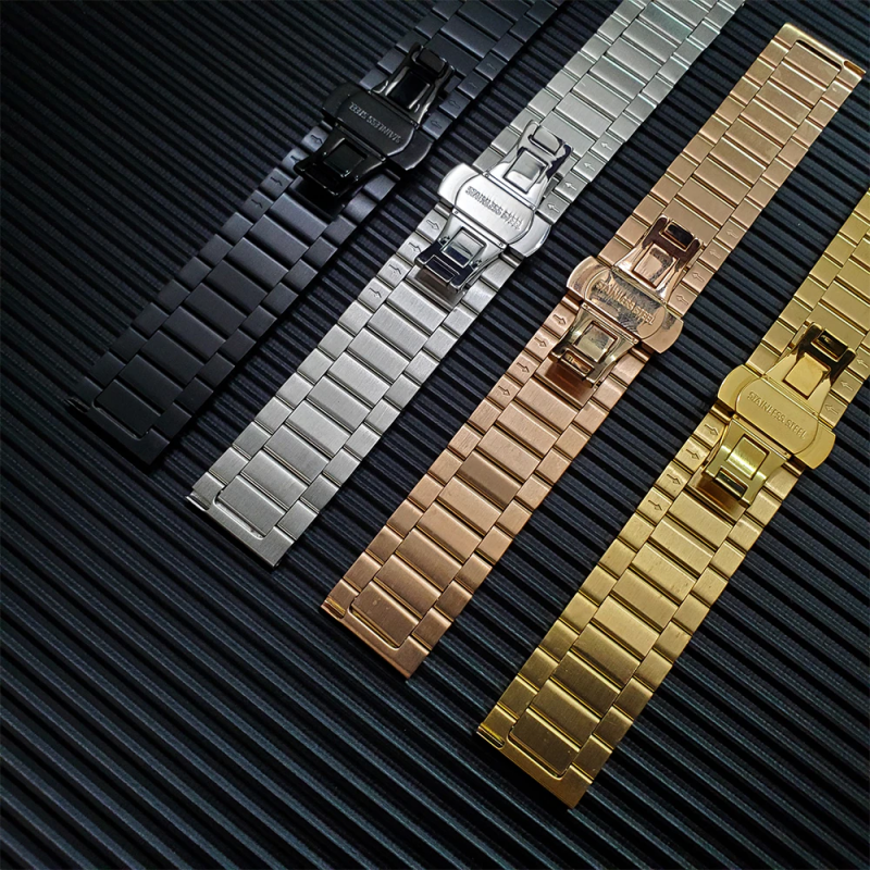 Ανταλλακτικό λουράκι Stainless Linkband Black για Samsung Galaxy Watch5 (40mm & 42mm)/Watch4 (40mm & 44mm)/ Watch4 Classic (42mm & 46mm)/ Watch3(41mm)/Active 2(40/44mm)/Amazfit GTS 3 (43mm)/GTR(42mm) (20mm)