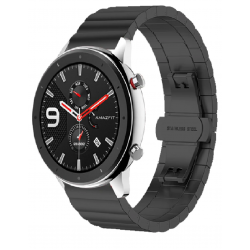Ανταλλακτικό λουράκι Stainless Linkband Black για Samsung Galaxy Watch5 (40mm & 42mm)/Watch4 (40mm & 44mm)/ Watch4 Classic (42mm & 46mm)/ Watch3(41mm)/Active 2(40/44mm)/Amazfit GTS 3 (43mm)/GTR(42mm) (20mm)
