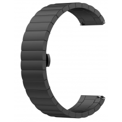Ανταλλακτικό λουράκι Stainless Linkband Black για Samsung Galaxy Watch5 (40mm & 42mm)/Watch4 (40mm & 44mm)/ Watch4 Classic (42mm & 46mm)/ Watch3(41mm)/Active 2(40/44mm)/Amazfit GTS 3 (43mm)/GTR(42mm) (20mm)