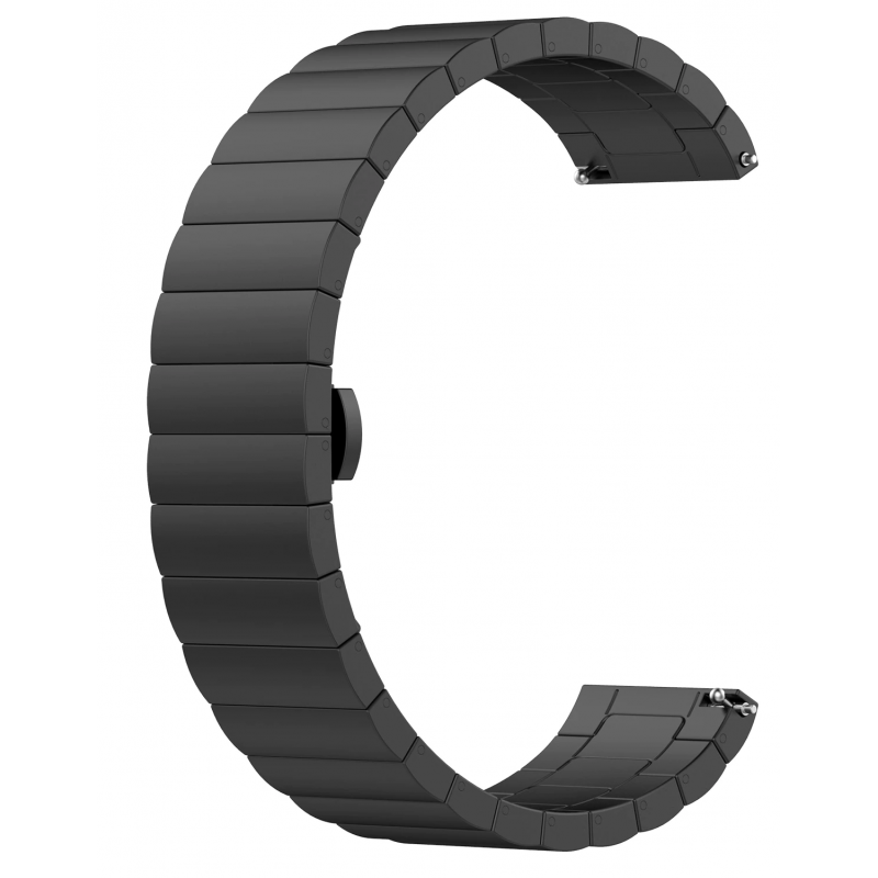Ανταλλακτικό λουράκι Stainless Linkband Black για Samsung Galaxy Watch5 (40mm & 42mm)/Watch4 (40mm & 44mm)/ Watch4 Classic (42mm & 46mm)/ Watch3(41mm)/Active 2(40/44mm)/Amazfit GTS 3 (43mm)/GTR(42mm) (20mm)