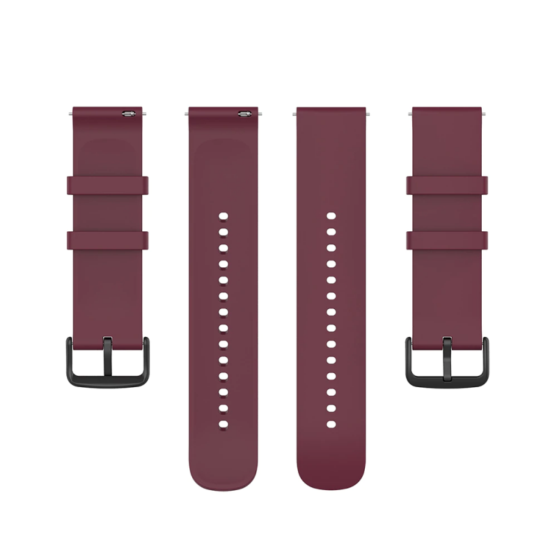 Ανταλλακτικό λουράκι QuickFit Sport Strap Black Buckle Wine Red για Samsung Galaxy Watch5 (40mm & 42mm)/Watch4 (40mm & 44mm)/ Watch4 Classic (42mm & 46mm)/ Watch3(41mm)/Active 2(40/44mm)/Amazfit GTS 3 (43mm)/GTR(42mm) (20mm)