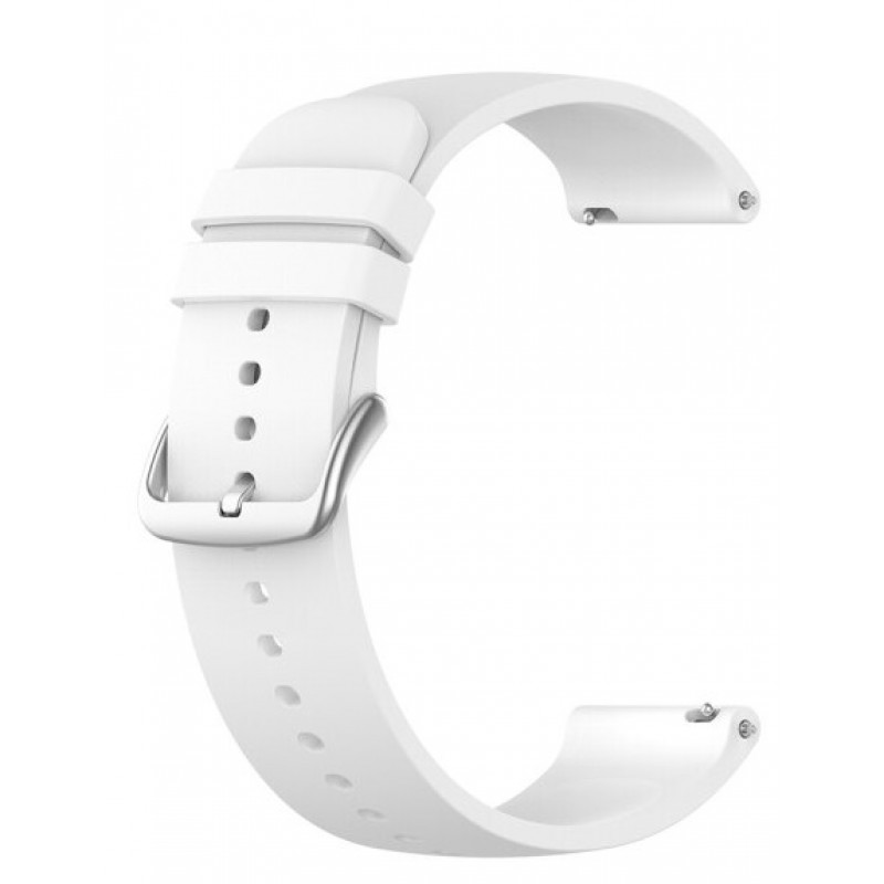 Ανταλλακτικό λουράκι QuickFit Sport Strap White για Samsung Galaxy Watch5 (40mm & 42mm)/Watch4 (40mm & 44mm)/ Watch4 Classic (42mm & 46mm)/ Watch3(41mm)/Active 2(40/44mm)/Amazfit GTS 3 (43mm)/GTR(42mm) (20mm)