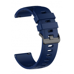 Ανταλλακτικό λουράκι QuickFit Black Buckle Navy Blue για Samsung Galaxy Watch3(45mm)/Watch(46mm)/Huawei Watch 3 (46mm)/ Watch 3 Pro (48mm)/GT 2/Pro/Honor GS Pro/Amazfit GTR 3 (46mm)/GTR 3 Pro/GTR(47mm)/ Stratos 3(48mm) (22mm)