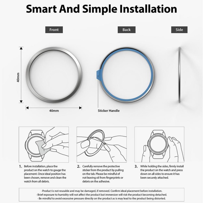 Προστατευτικό Ringke Air & Bezel Styling Samsung Galaxy Watch5 (40mm)/Watch4 (40mm) Stainless Black Προστατευτικό Ringke Air & Bezel Styling Samsung Galaxy Watch5 (40mm)/Watch4 (40mm) Stainless Black