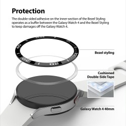 Προστατευτικό Ringke Air & Bezel Styling Samsung Galaxy Watch5 (40mm)/Watch4 (40mm) Stainless Black Προστατευτικό Ringke Air & Bezel Styling Samsung Galaxy Watch5 (40mm)/Watch4 (40mm) Stainless Black