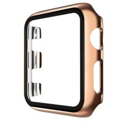 Θήκη Electroplated PC Full Glass Screen Protector Apple Watch 1/2/3/4 (42mm) Rose Gold