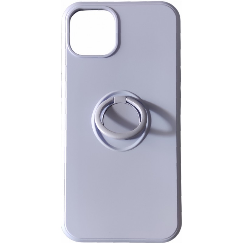 Θήκη Real Smooth Silicone Ring Finger Grip Apple iPhone 13 (6.1") Purple