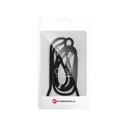 Θήκη TPU Samsung Galaxy S22 5G SM-S901 with Black Strap Neck Cord Clear