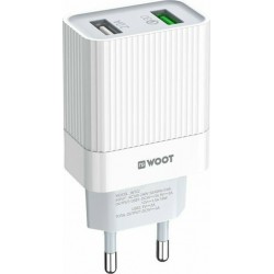 Φορτιστής Ταξιδιού NG WOOT WT22 Dual Port USB Charger QC3.0/18W White