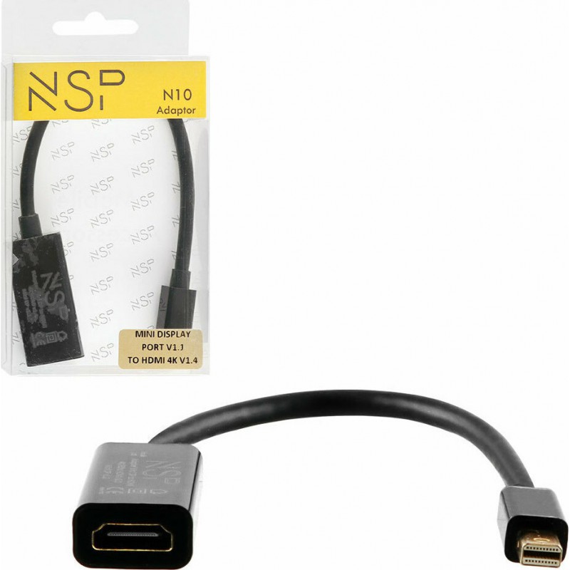 Αντάπτορας NSP N10 mini DisaplyPort male to HDMI female Black Αντάπτορας NSP N10 mini DisaplyPort male to HDMI female Black