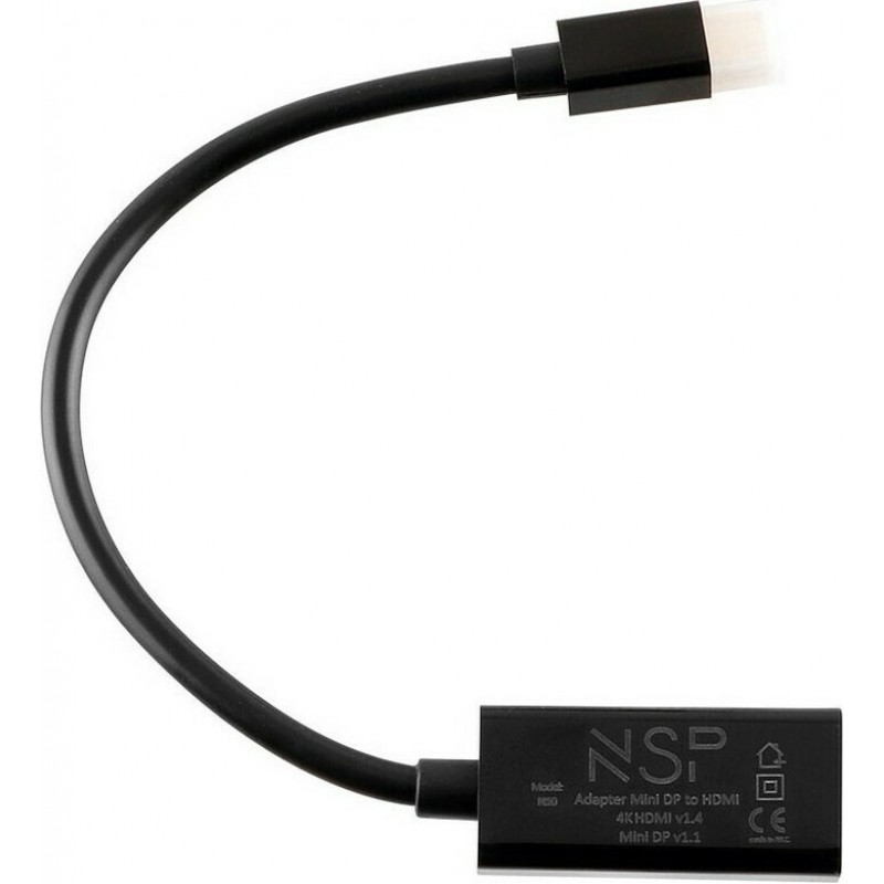 Αντάπτορας NSP N10 mini DisaplyPort male to HDMI female Black Αντάπτορας NSP N10 mini DisaplyPort male to HDMI female Black