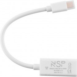 Αντάπτορας NSP N10 mini DisaplyPort male to HDMI female White Αντάπτορας NSP N10 mini DisaplyPort male to HDMI female White