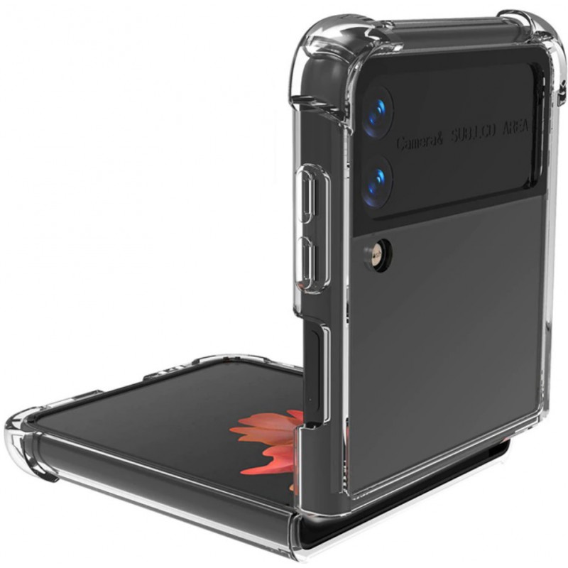 Θήκη Armor TPU & Acrylic Velvet Pouch Samsung Galaxy Z Flip4 5G SM-F721 Clear Θήκη Armor TPU & Acrylic Velvet Pouch Samsung Galaxy Z Flip4 5G SM-F721 Clear