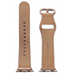 Ανταλλακτικό λουράκι QuickFit Genuine Leather Apple Watch 1/2/3/4/5/6/SE/7/8 (42/44/45/49mm) Pink with Rose Gold Buckle