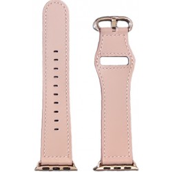 Ανταλλακτικό λουράκι QuickFit Genuine Leather Apple Watch 1/2/3/4/5/6/SE/7/8 (42/44/45/49mm) Pink with Rose Gold Buckle